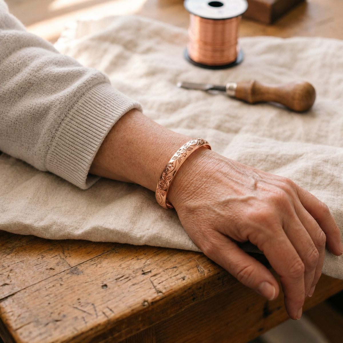 Náušnice z mědi Bloom